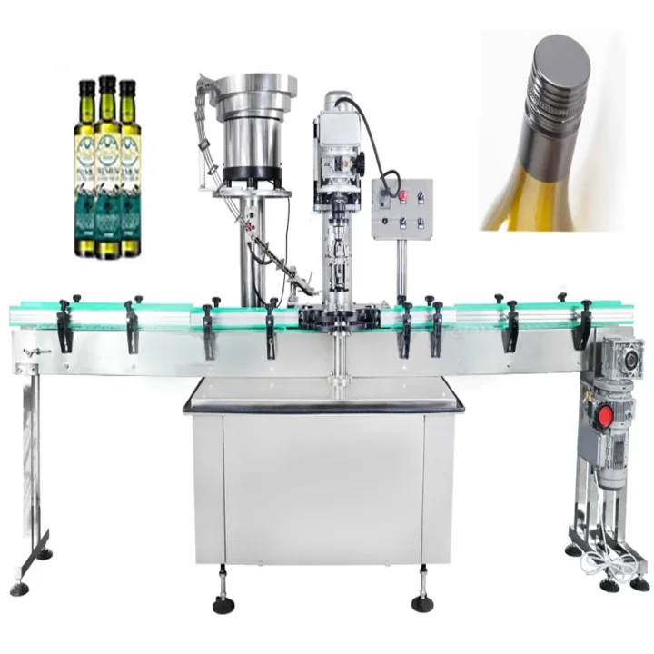Automatic ROPP capping machine for wine spirits and oils